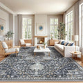 Amada Large 10x14 Washable Area Rug for Living Room (10' x 14' (Rectangular) / Gray/Gold)