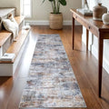 Abstract Runner Rug 2x8 Ft Washable Runners for Hallways (Orange/Brown/Grey / 2' x 8' (Rectangular))