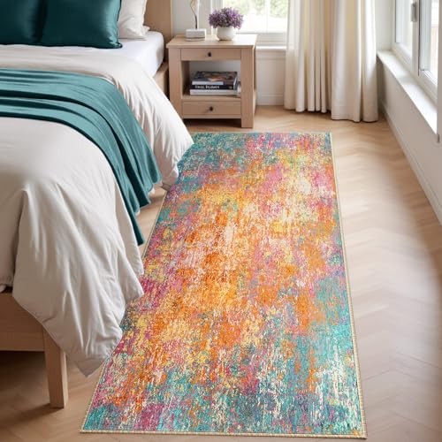 Washable Runner 2'x10' Abstract Area Rug for Hallway Starlight (Starlight / 2' x 10' (Runner))