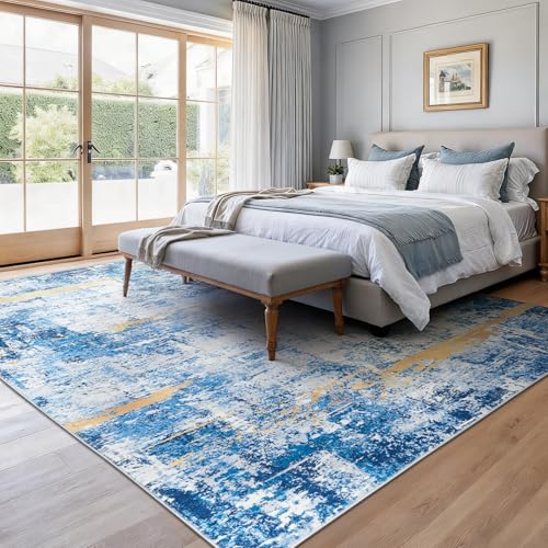 8x10 Area Rugs for Living Room (Blue Gold / 8' x 10' (Rectangular))