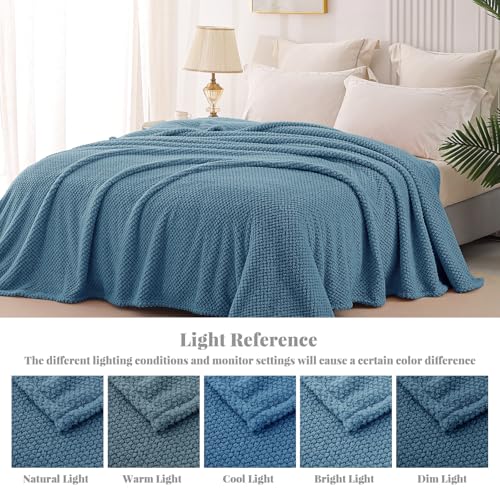 Soft Fleece King Size Bed Blanket (Slate Blue / King(90x104 In))