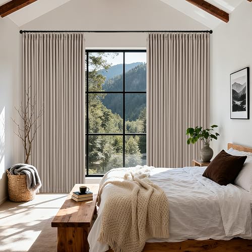 70 Inch Wide Blackout Pinch Pleat Curtains 108 Inches Long Burlywood Birch (Burlywood Birch / 70"W x 108"L (Pack of 1))