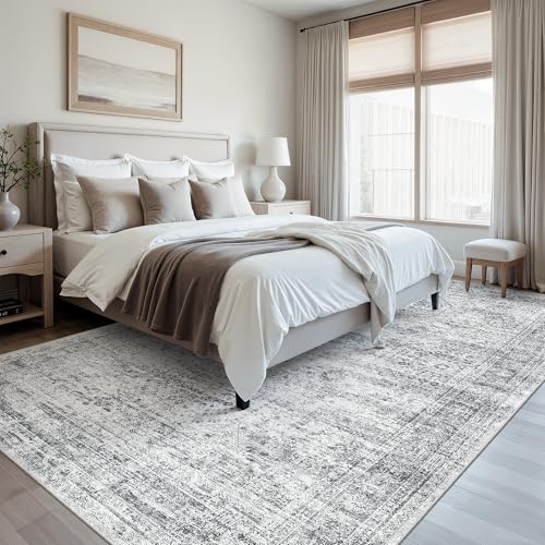 7x10 Area Rug for Living Room Washable Rugs Non (Grey / 7' x 10' (Rectangular))