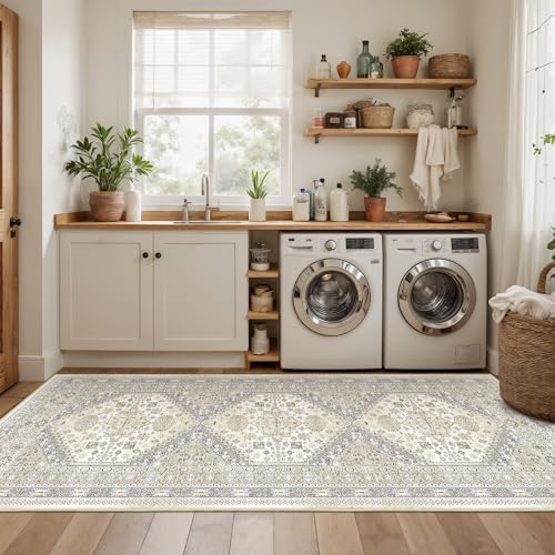 3x10 Runner Rug Non Slip Washable Hallway Runner (Beige / 3' x 10' (Runner))
