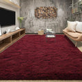 9x12 Fluffy Burgundy Area Rugs for Living Room Bedroom (Burgundy Red / 9' X 12' (Rectangular))