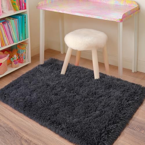 Small Rugs for Bedroom (3' x 2' (Rectangular) / Charcoal Gray)