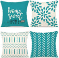 Pillow Covers 18x18 Set of 4 (Aqua Blue / 18" x 18" (Pack of 4))