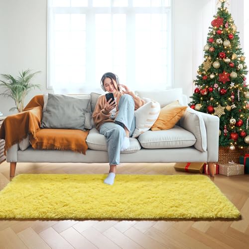 Yellow Runner Rugs for Bedroom Living Room (Yellow / 2' x 6' (Runner))