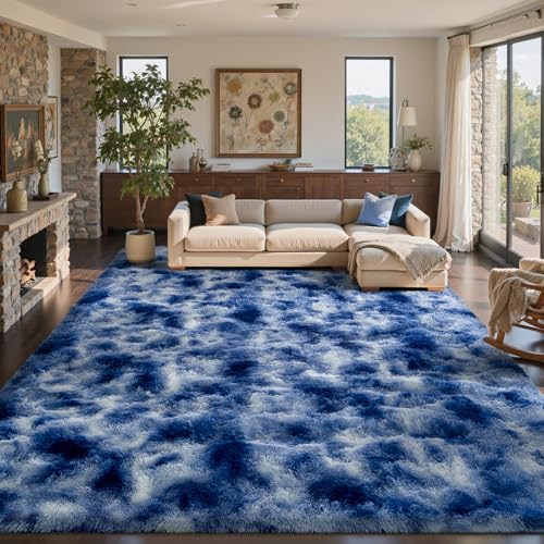 9x12 Ft Extra Large Shag Rugs for Living Room (Eg Royal Blue / 9' X 12' (Rectangular))