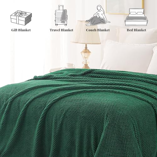 Soft Fleece King Size Bed Blanket (Emerald Green / King(90x104 In))