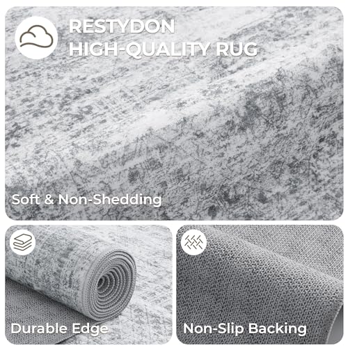 4x6 Area Rug for Entryway (Grey/Ivory / 4' x 6' (Rectangular))