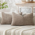 Dercorative Lumbar Throw Pillow Covers 12x20 Inch Light Khaki 2 Pack (20" x 12" (Pack of 2) / Light Khaki)