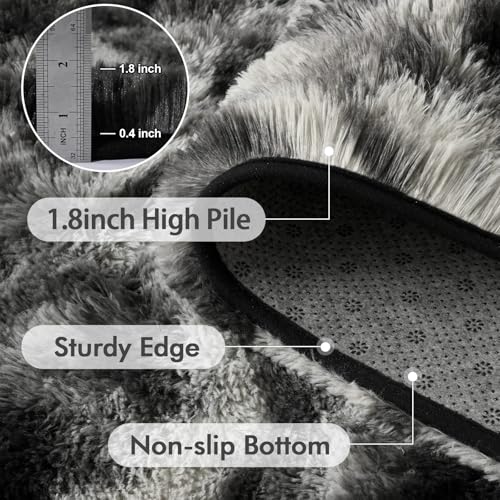 6x9 Ft Large Shag Rugs for Living Room Decor (DC Black 4sm11 / 6' X 9' (Rectangular))