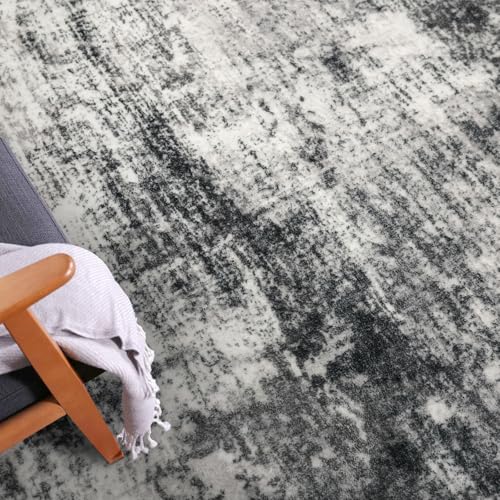 Modern Abstract Area Rugs 6x9 Ft Washable Rugs for Living Room (Black/Grey/White / 6' x 9' (Rectangular))