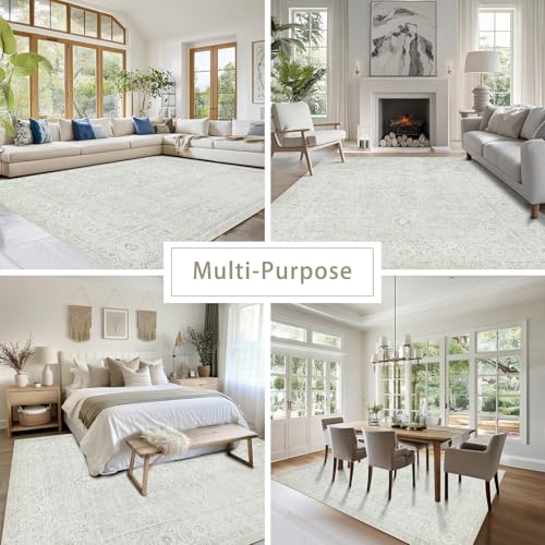 5x7 Washable Area Rugs for Living Room (5' x 7' (Rectangular) / Concrete-grey)