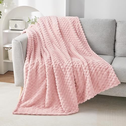 Turtle Shell Twin Size Throw Blanket Pink for Couch & Sofa (Pink / Twin)