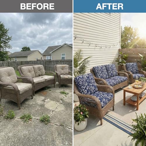 12Pcs Patio Cushion Covers (Baroque / 12PCS)