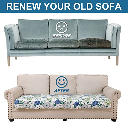 Printed Couch Cushion Covers (Light Green / Seat 3 Pack)