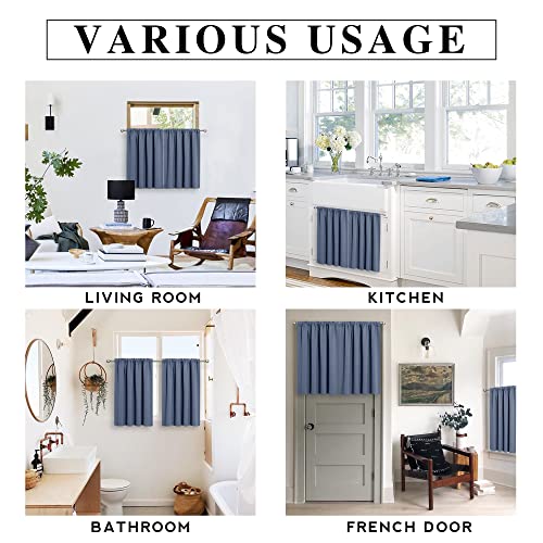 RV Curtains for Camper Windows (Stone Blue / 34"W x 24"L (Pack of 2))