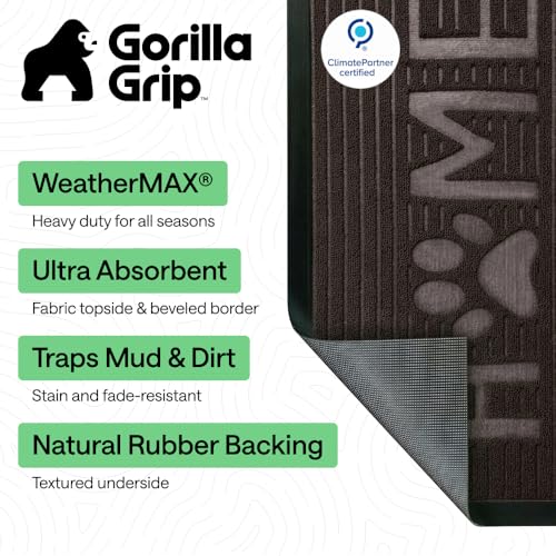 WeatherMAX Door Mat (Espresso Home Paw / 35" x 23")