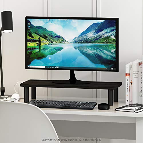 Turn-N-Tube Monitor Stand Riser, 23.6"W Rectangle Monitor Riser, Laptop Stand for Desk, Office Desk Accessories, Desk Organizers and Accessories, Toolless Assembly, Espresso (Espresso/Black / Rectangle (New))