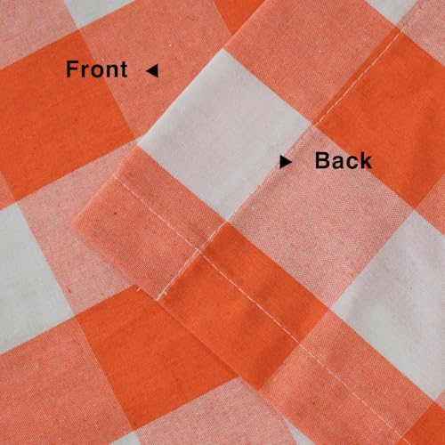 Buffalo Check Plaid Valances Gingham 1 Pack Tiers Rod Pocket Orange and White Farmhouse Short Curtains For Windows Treatment Decor Small Curtains Over Sink For Kitchen (54"W x 16"L (Pack of 1) / Orange and White)