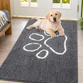 Dog Door Mat for Muddy Paws (47"X32" / Dark Grey and White)