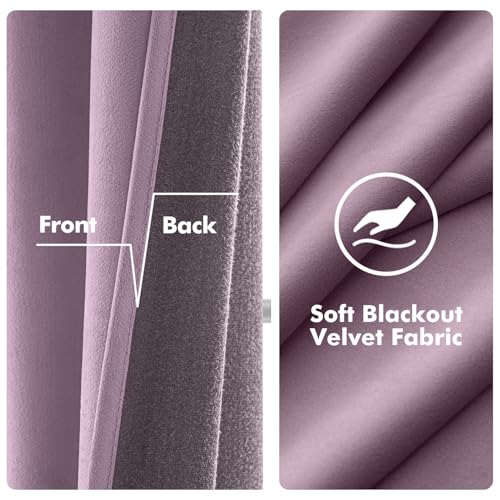 Velvet Curtains Lavender 52 x 84 Inch Length Set of 2 (Lavender / 52"W x 84"L (Pack of 2))