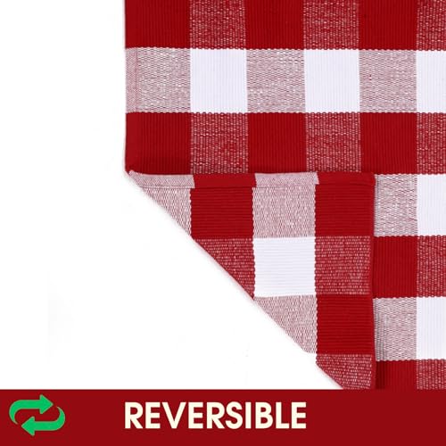 Christmas Red and White Plaid Rug (Red & White Plaid / 3' x 5' (Rectangular))