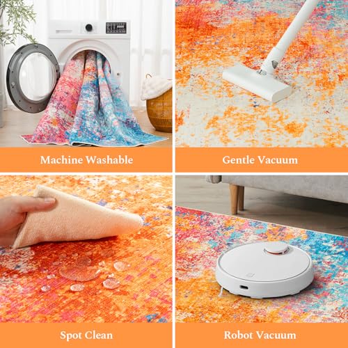 4x6 Area Rugs for Living Room (02-rainbow / 4' x 6' (Rectangular))