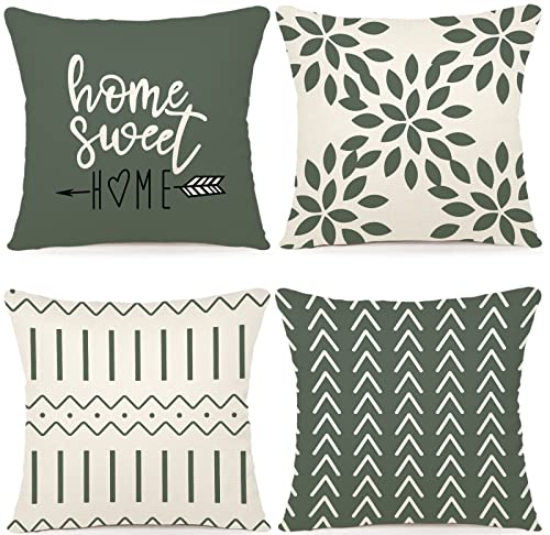 Pillow Covers 18x18 Set of 4 (Aqua Green / 18" x 18" (Pack of 4))