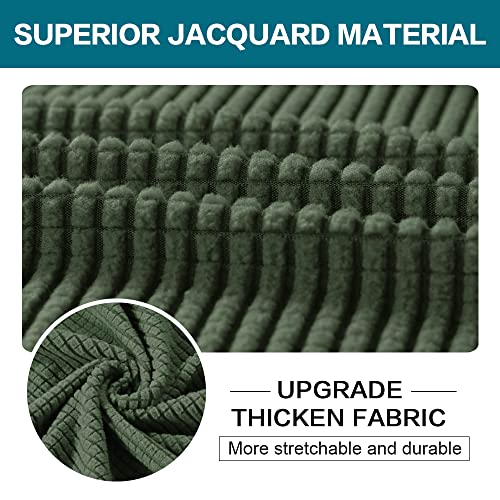 3 Piece Sofa Covers for 2 Cushion Couch Sofa Slipcover Soft Couch Cover for Dogs (Sofa (2 Cushion) / Bronze Green)