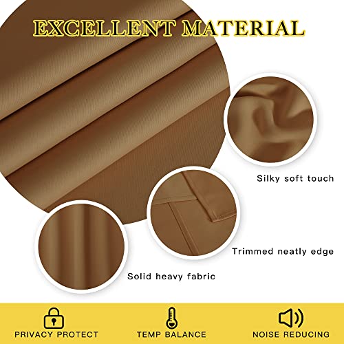 Door Curtain for Closet Doors 80 Inches Long 1 Panel (Gold Brown / 46"W x 80"L (Pack of 1))
