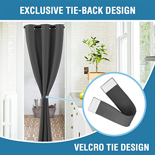 Doorway Curtain Blackout Closet Door Curtain Room Divider Window Treatment Curtain for Bedroom Thermal Insulated Privacy Drape Soundproof Grommet (42"W x 80"L (Pack of 1) / Charcoal Gray)