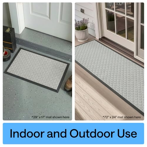 WeatherMAX Door Mat (Light Gray Lattice / 29" x 17")