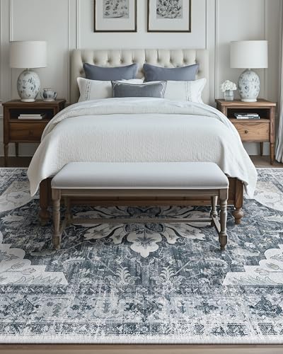 Washable Area Rug (Grey/White/Beige / 9' x 12' (Rectangular))