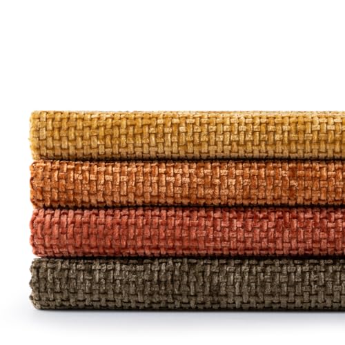 Decorative Chenille Fall Pillow Covers Orange Brown 20x20 Pack of 4 (20" x 20" (Pack of 4) / Orange/Yellow)