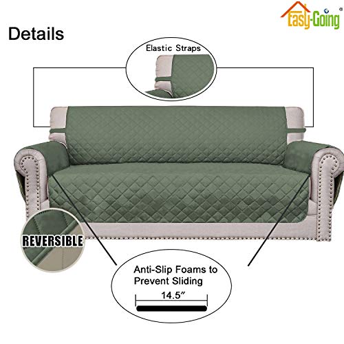 Reversible Couch Cover (Greyish Green/Beige / Small Chair)