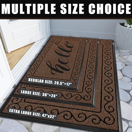Welcome Mats for Front Door 29.5x17 (Coffee / 29.5x17 Inch)