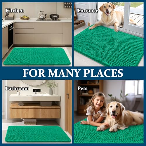 Dog Door Mat for Muddy Paws 30x20 (Emerald Green / 30" X 20")