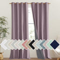 Chaise Mauve Vintage Linen 100% Blackout Curtains for Living Room (52"W x 102"L (Pack of 2) / Chaise Mauve)