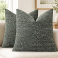 Textured Woven Throw Pillow Covers 20x20 Set of 2 Olive Green (Olive Green / 20" x 20" (Pack of 2))