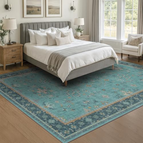 5x7 Teal Rug for Living Room (5' x 7' (Rectangular) / Emerald Teal)