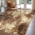 Washable 3'x5' Abstract Area Rug for Living Room Brown Tan (Brown/Tan / 3' x 5' (Rectangular))
