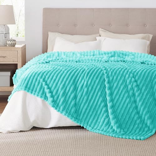 Soft King Size Blankets for Bed Blue Fog 108"x90" (Blue Fog / King)