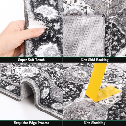 HEBE Hallway Runner Rug 2'x6' (Multi-black / 2' x 6' (Rectangular))