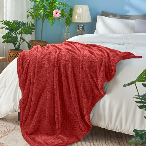 Ruby Red Fleece Throw Blanket for Couch (Ruby Red / Throw/Travel-50x60 IN)