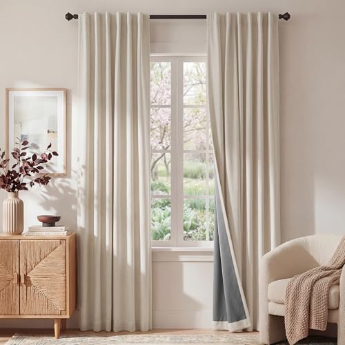Warm Sand 100% Blackout Curtains 102 Inch Long for Bedroom Loft (Warm Sand / 52"W x 102"L (Pack of 2))