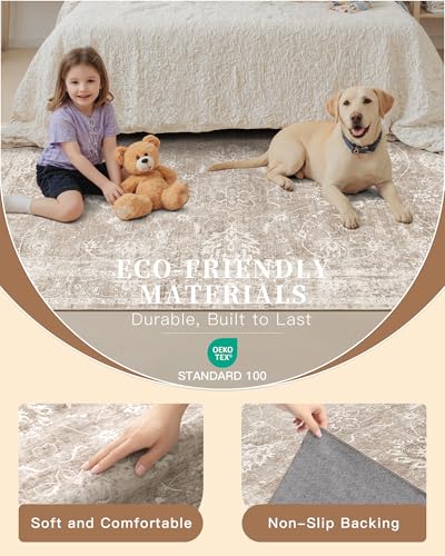 3x5 Area Rugs for Entryway (Brown/Sand / 3' x 5' (Rectangular))