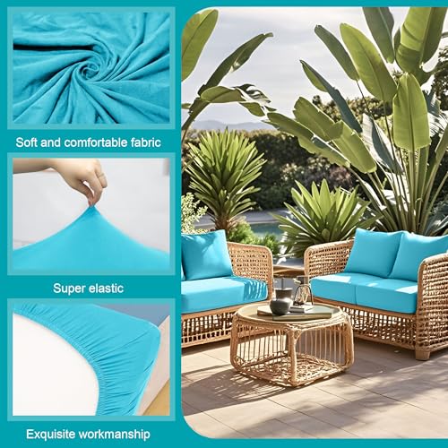12 Pcs Outdoor Cushion Covers (Sky Blue / 12PCS)